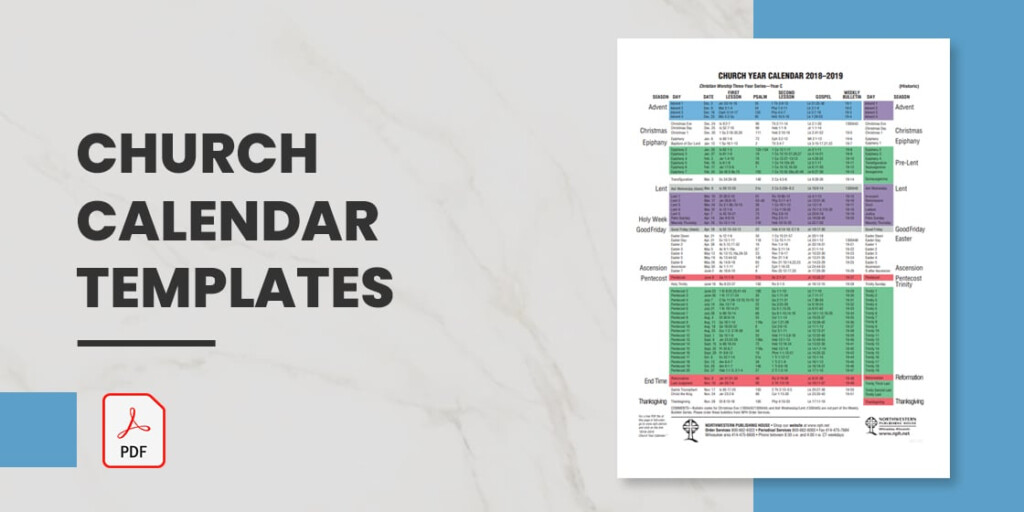 12 Church Calendar Templates In PDF DOC - 2019 Church Planning Calendar With Week Numbers Excel