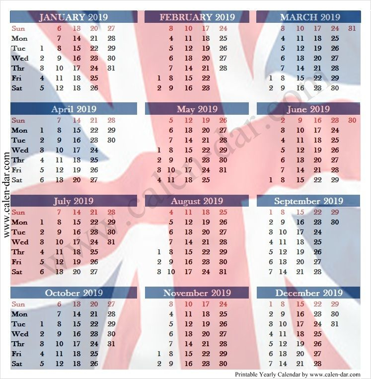 20 2019 Calendar With Week Numbers Printable Free Download Printable  - 2019 Calendar Week Numbers Uk