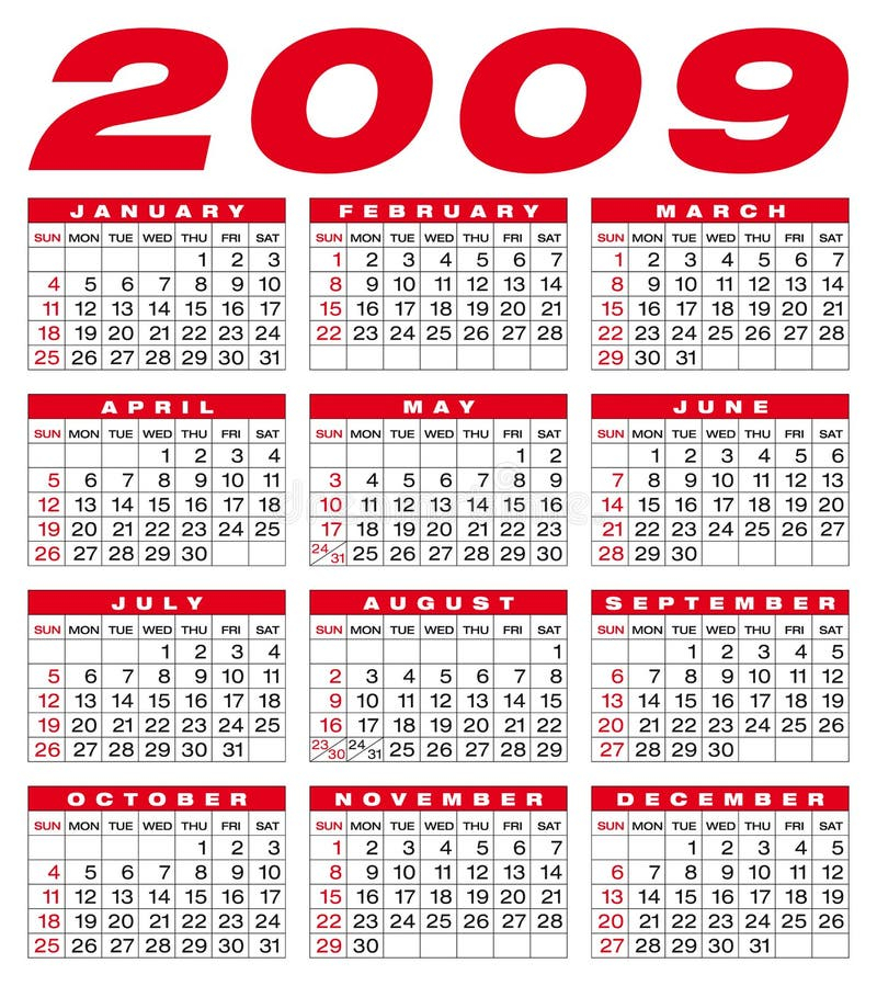 2009 Yearly Calendar - Calendar With Numbered Weeks 2009