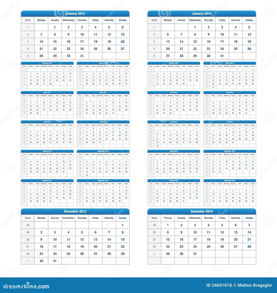 2013 2014 Calendar Stock Vector Illustration Of Future 24601818 - 2013 And 2014 Calendar With Week Numbers