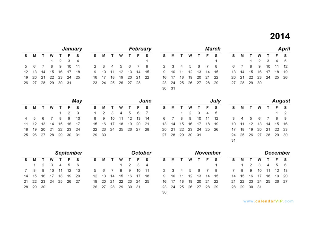 2014 Calendar Blank Printable Calendar Template In PDF Word Excel - Printable 2014 Calendar With Week Numbers Uk