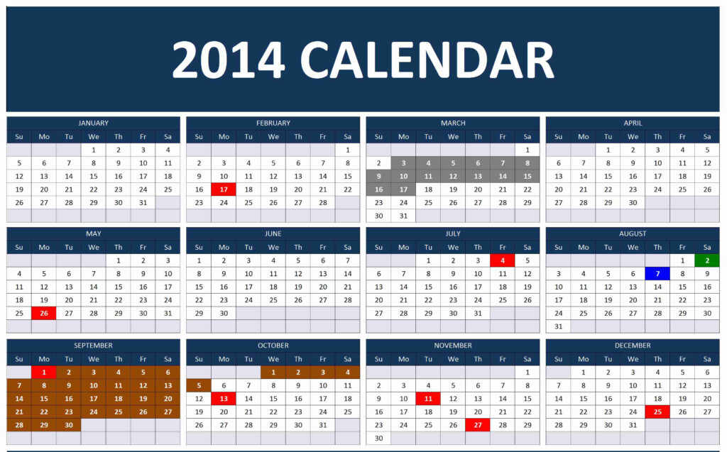 2014 CalendarExcel Calendars Excel Calendars - Calendar 2014 Week Numbers Excel