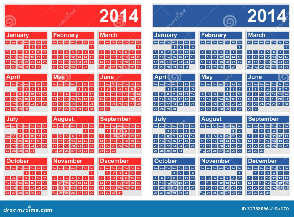 2014 Calendars Stock Vector Illustration Of Design Calendars 32338066 - 2014 Calendar With Week Numbers Usa