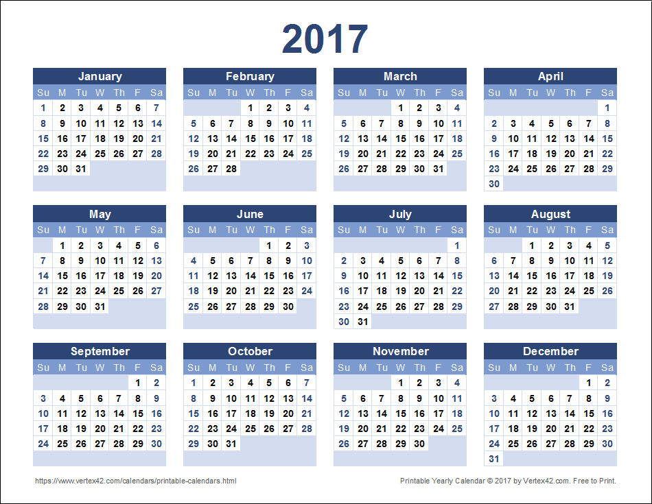 2017 Calendar Templates And Images - 2017 Annual Calendar With Week Numbers