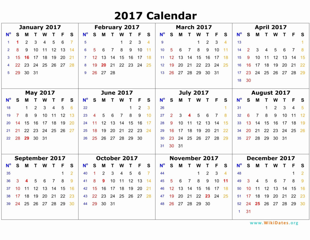 2017 Payroll Calendar Template - 2017 Payroll Calendar With Week Numbers