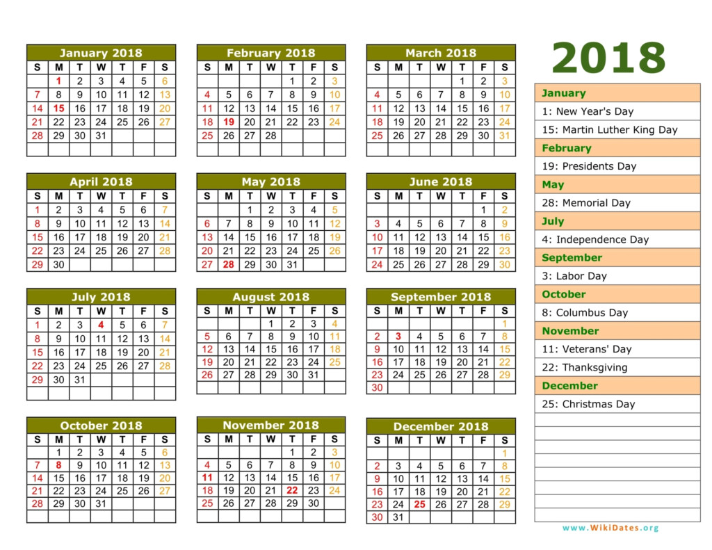 2018 Calendar WikiDates - 2018 Calendar With Week Numbers Pdf India