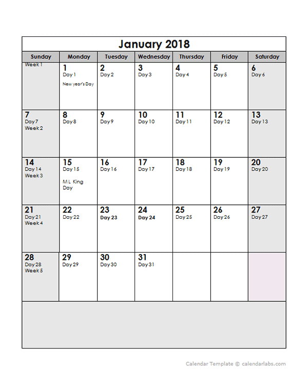 2018 Calendar With Julian Dates Free Printable Templates - 2018 Julian Calendar With Week Numbers