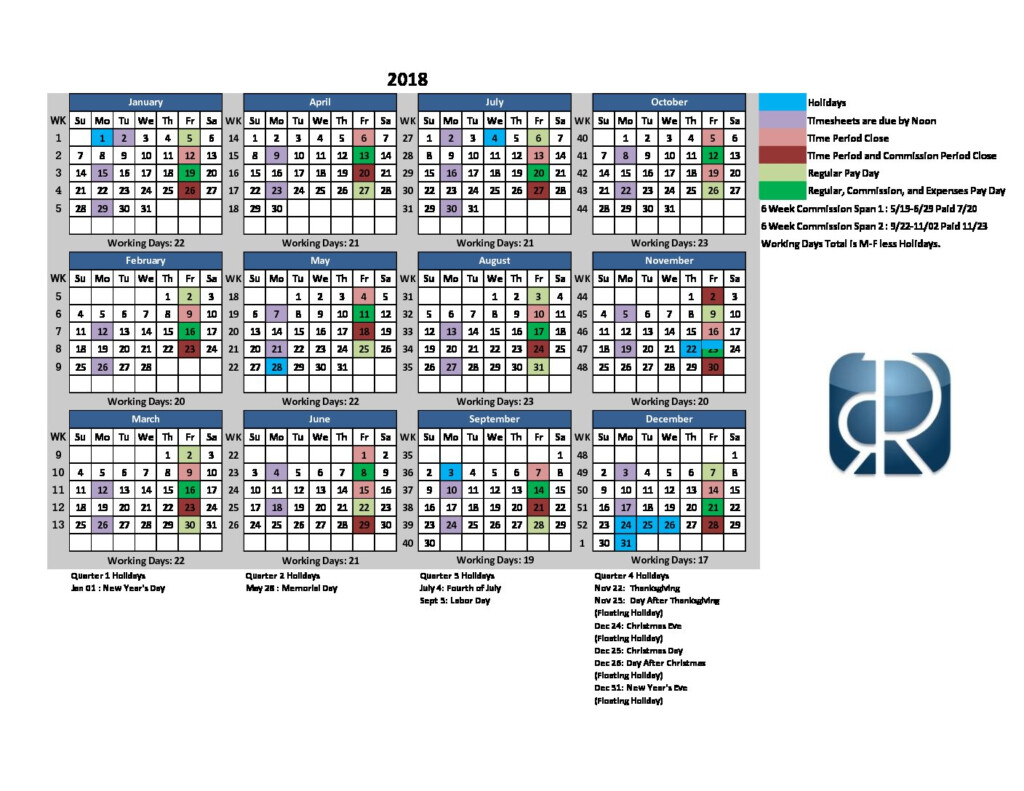 2018 Payroll Calendar Right Resources - 2018 Payroll Calendar With Week Numbers