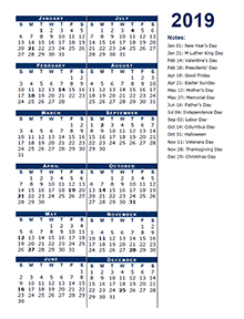 2019 Yearly Business Calendar With Week Number Free Printable Templates - 2019 Business Calendar With Week Numbers