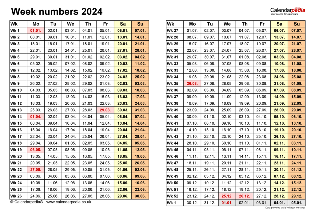 2024 Calendar Excel With Week Numbers Dasha Emmalee - Calendar 2024 With Week Numbers In Excel