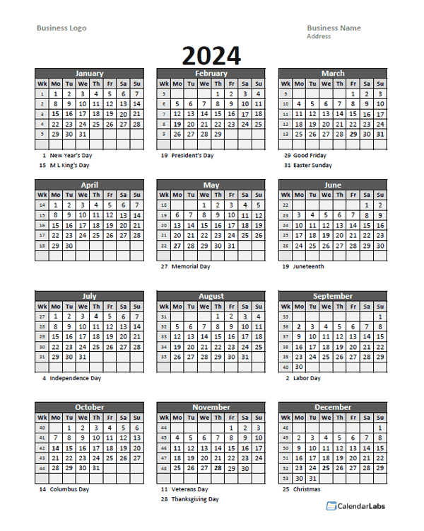 2024 Calendar With Week Numbers Excel Free Download Lita Sherri - 2024 Calendar With Week Numbers Excel Free Download