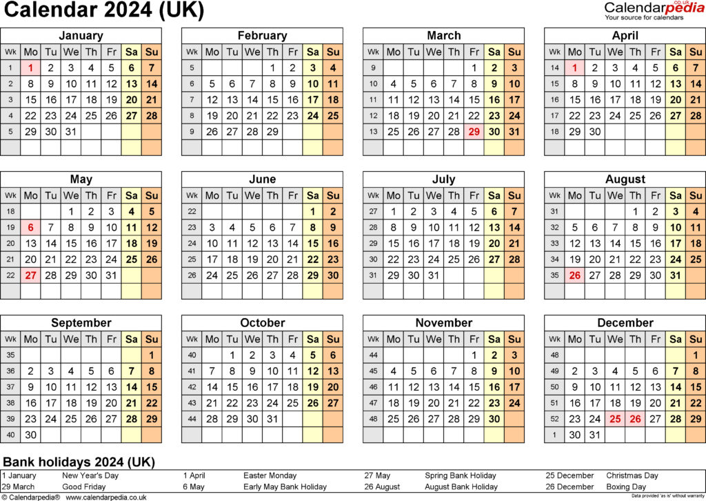 2024 Calendar With Week Numbers Pdf Ketty Merilee - 2024 And 2024 Calendar With Week Numbers