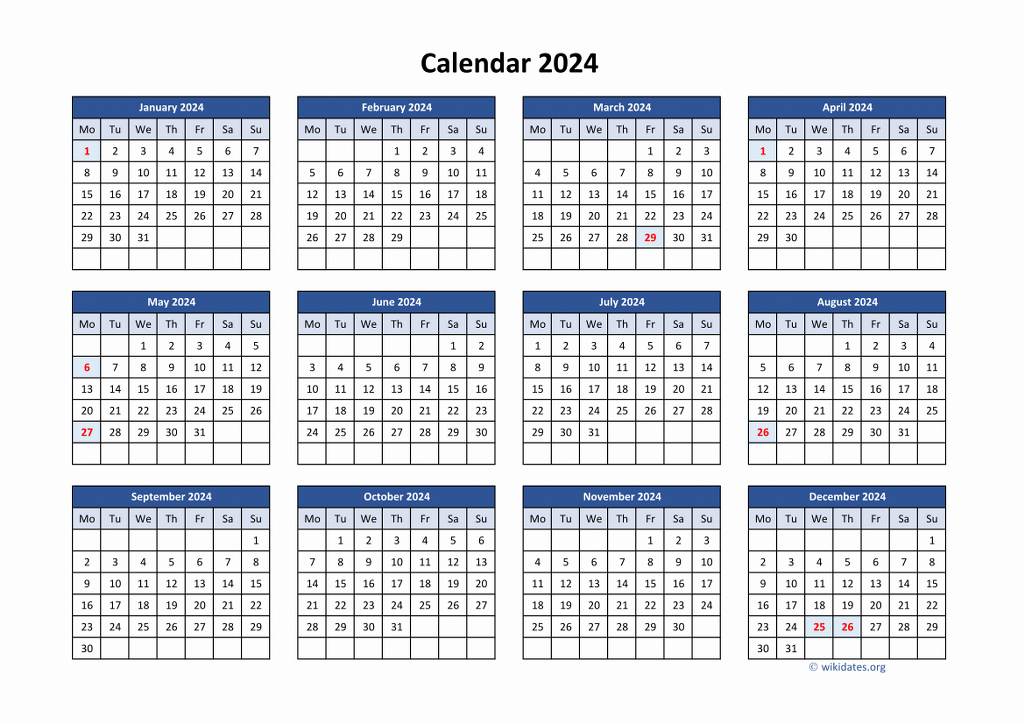 2024 Calendar With Week Numbers Uk Karin Stacee - Uk Calendar With Week Numbers