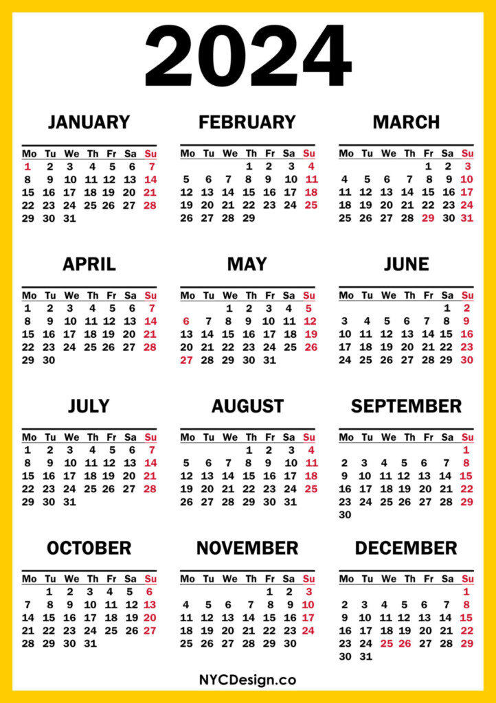 2024 Holidays Calendar 2024 Calendar Printable 2024 Printable  - Printable Calendar 2024 With Week Numbers