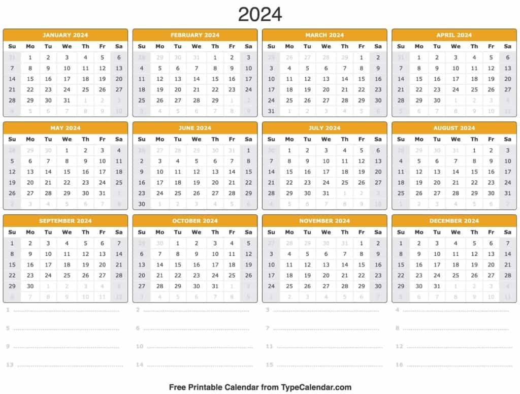 2024 Numbered Weeks Calendar Year To Date Calendar 2024 January - 2024 Calendar Week Numbers Printable