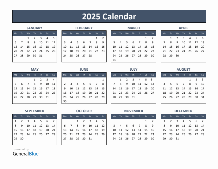 2025 Calendar A Comprehensive Guide From Monday To Sunday Calendar  - 2025 Calendar With Week Numbers Starting Monday