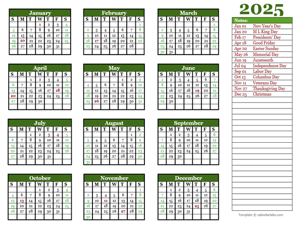 2025 Yearly Large Calendar For Wall Free Printable Templates - 2025 Wall Calendar With Week Numbers