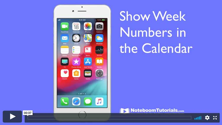 Add The Week Numbers To Your Calendar On The IPhone Noteboom Tutorials - Iphone Calendar Week Numbers