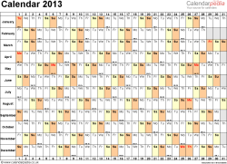 Calendar 2013 UK As Word Templates In 12 Different Versions - 2013 Calendar Week Numbers Uk