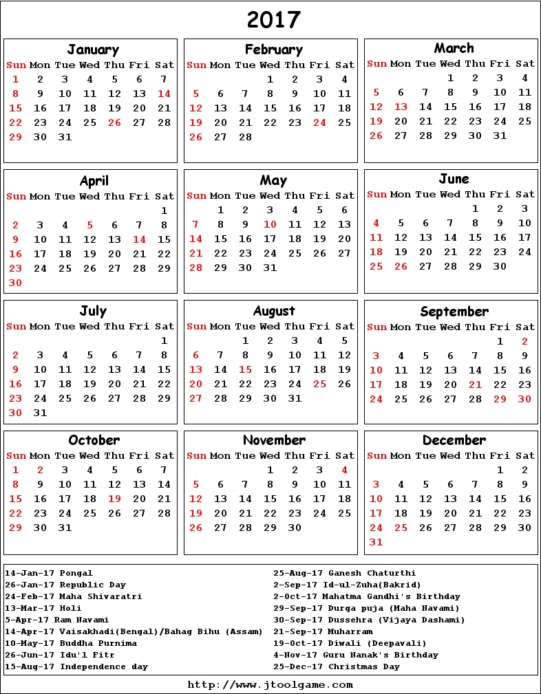 Calendar 2017 50 Important Calendar Templates Of 2017 PDF JPG  - 2017 Calendar With Week Numbers India