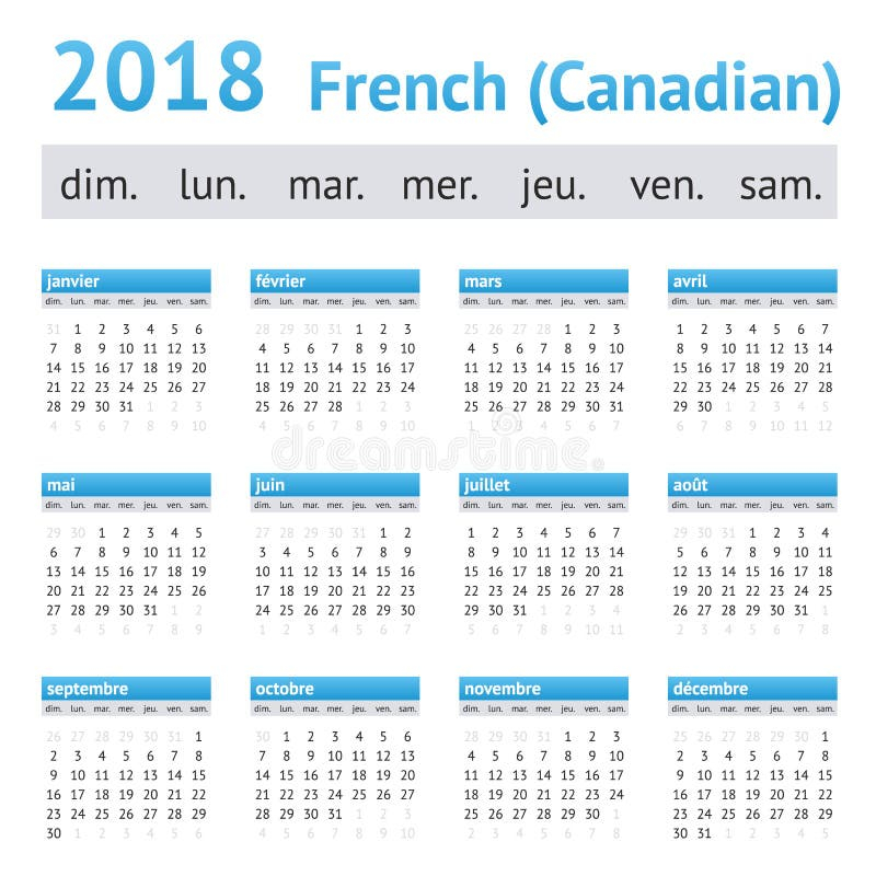 Calendar Canadian Stock Illustrations 830 Calendar Canadian Stock  - 2018 Calendar Canada With Week Numbers