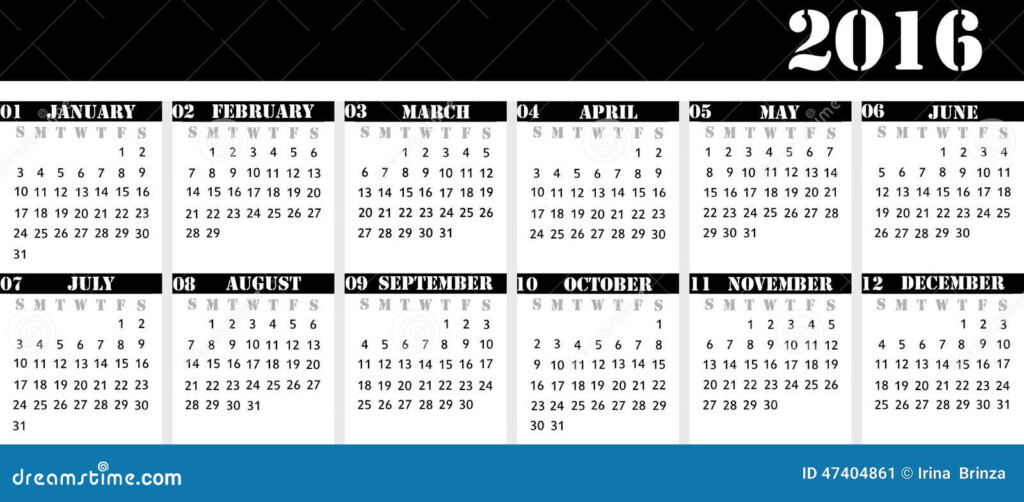 Calendar For The Year 2016 For The Desk Calendar Strict Business Style  - Business Calendar 2016 Week Numbers