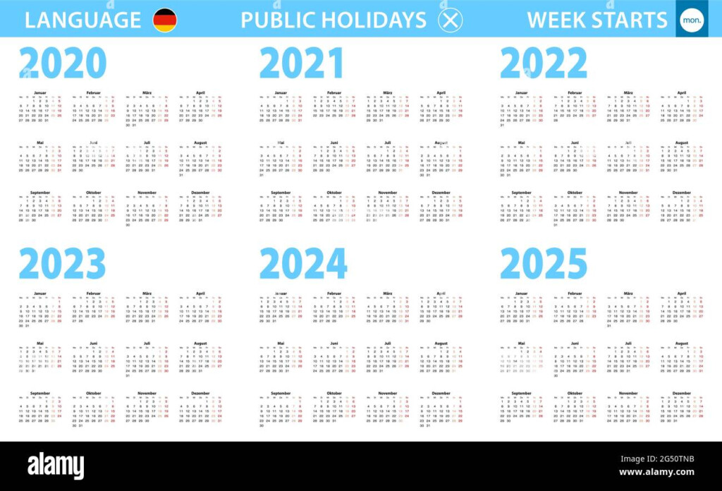 Calendar In German Language For Year 2020 2021 2022 2023 2024 2025  - German Calendar 2025 With Week Numbers