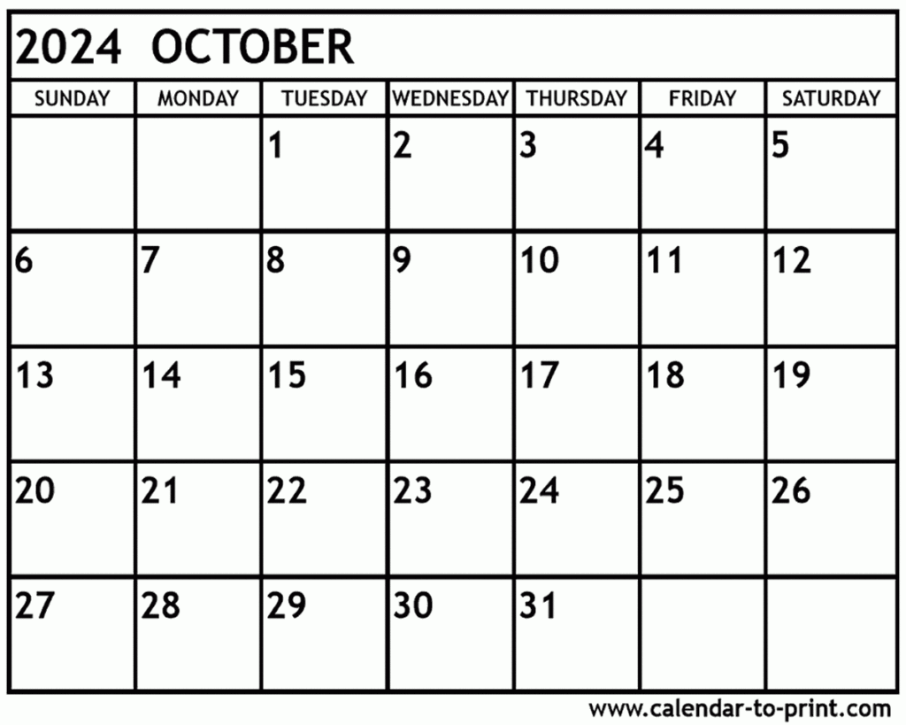 Calendar Printable 2024 October 2024 Calendar With Week Numbers - October 2024 Calendar With Week Numbers