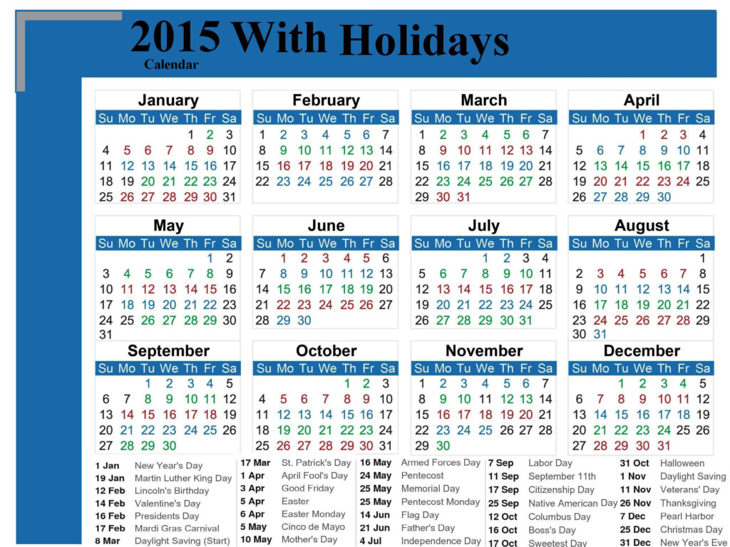 Calendar With Holidays 2015 Pictures Images - Calendar 2015 With Bank Holidays And Week Numbers