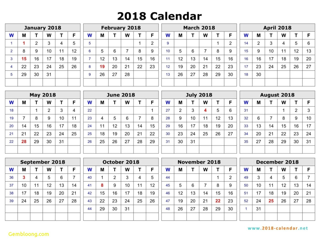 Calendar With Week Numbers Calendar Printables Free Templates - Calendar Week Numbers 2018 Printable