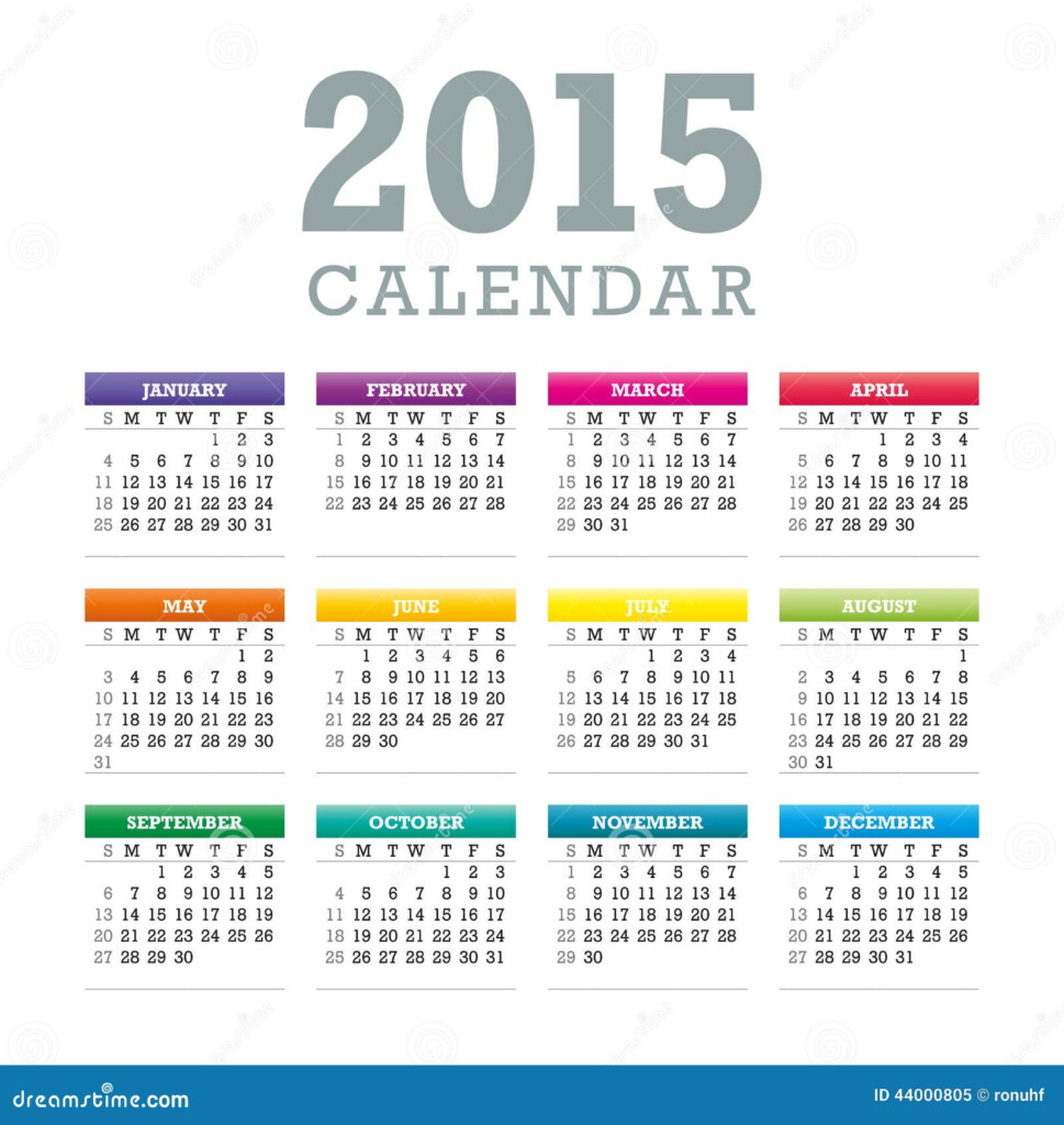 Colorful 2015 Calendar Vector Stock Vector Illustration Of Deadline  - 2015 Calendar With Week Numbers Epoch