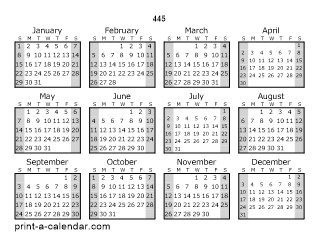 Download 445 Printable Calendars - 445 Calendar Week Numbers