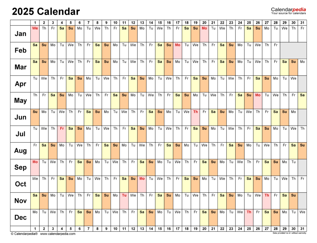 Excel Calendar Template For 2025 A Comprehensive Guide To Planning And  - 2025 Calendar In Excel With Week Numbers