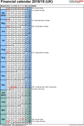 Financial Calendars 2018 19 UK In PDF Format - Financial Calendar 2018 19 With Week Numbers