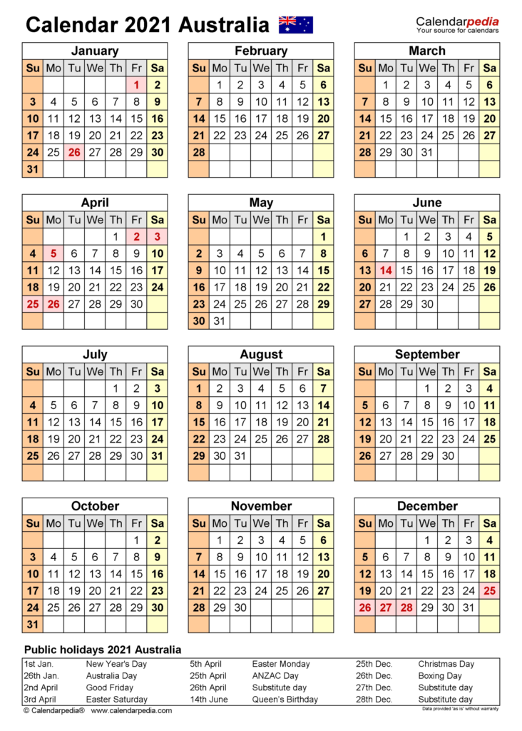 Financial Year In Australia Template Calendar Design - Australian Financial Year Calendar With Week Numbers