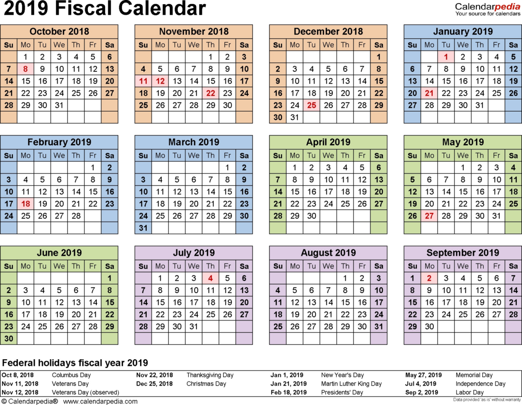 Financial Year Week Numbers 2019 - 2019 Fiscal Calendar With Week Numbers