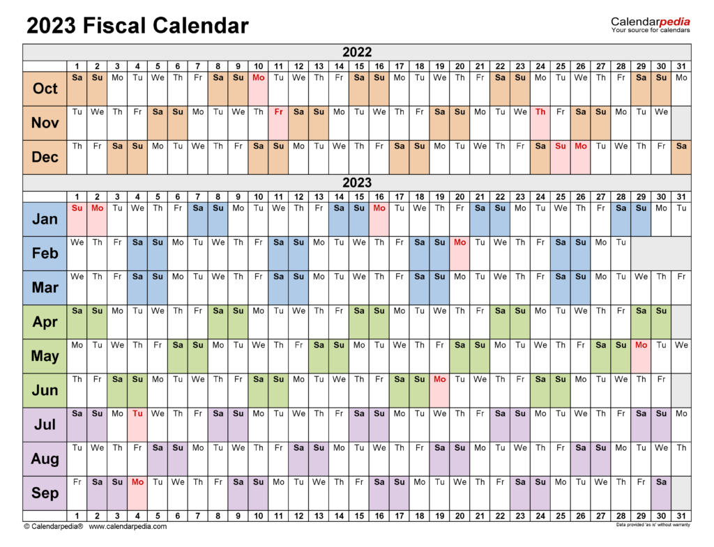 Fiscal Calendars 2023 Free Printable Excel Templates - Tax Year Calendar With Week Numbers