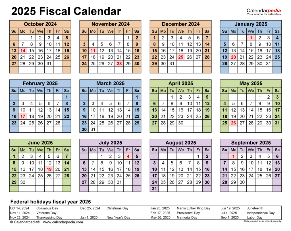 Fiscal Calendars 2025 Free Printable PDF Templates - Fiscal Calendar 2025 With Week Numbers