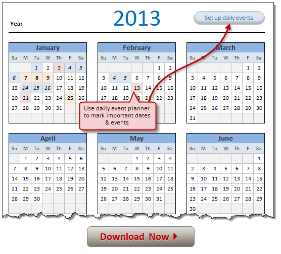 FREE 2013 Calendar Download And Print Year 2013 Calendar Today  - 2013 Calendar Week Numbers Excel