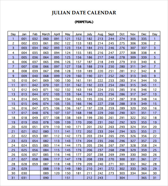 FREE 7 Julian Calendar Templates In PDF PSD - 2014 Calendar With Julian Dates And Week Numbers