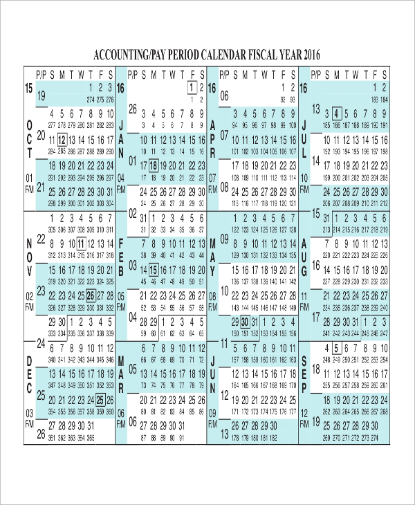 FREE 8 Sample Fiscal Calendar Templates In Excel PDF - Fiscal Calendar 2016 17 Week Numbers