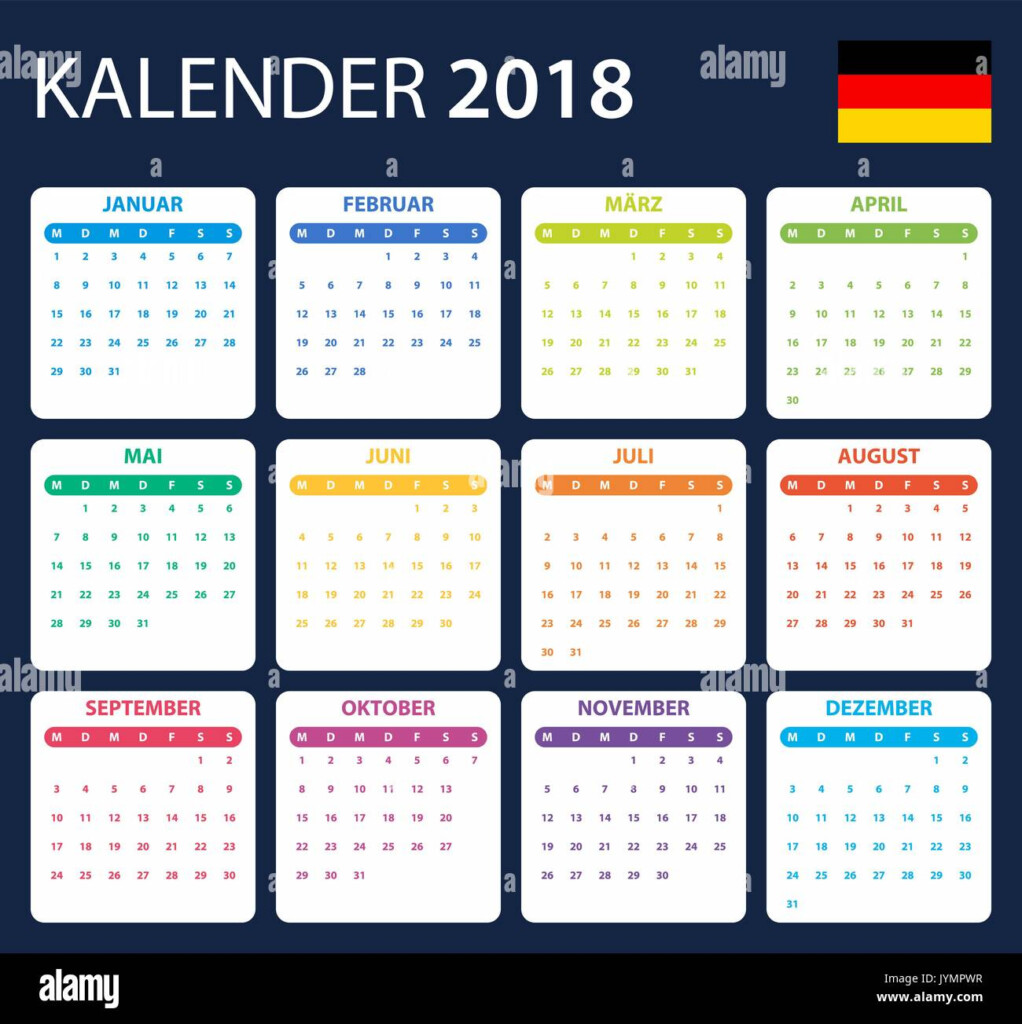 German Calendar For 2018 Scheduler Agenda Or Diary Template Week  - German Calendar Week Numbers 2018