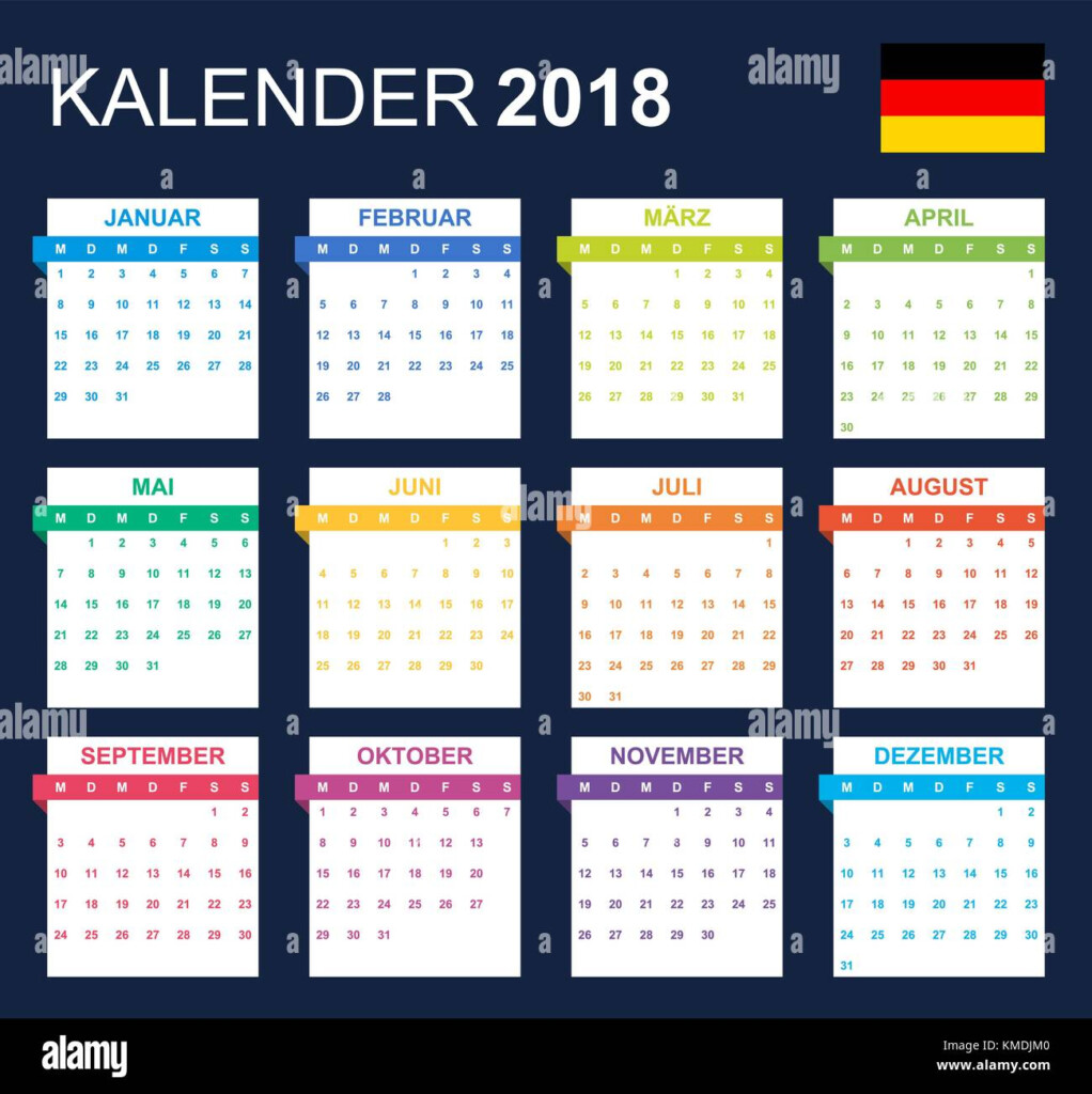 German Calendar For 2018 Scheduler Agenda Or Diary Template Week  - German Calendar Week Numbers 2018