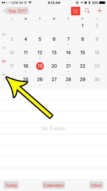 How To Enable Week Numbers In The Calendar App On The IPhone 7 Live2Tech - Iphone Calendar Week Numbers