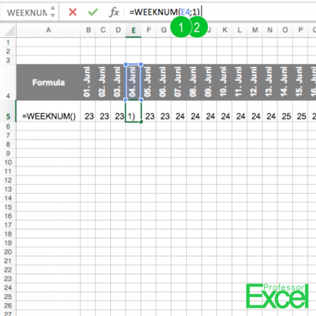 How To Get The Week Number In Excel Professor Excel Professor Excel - Calendar With Week Numbers Excel