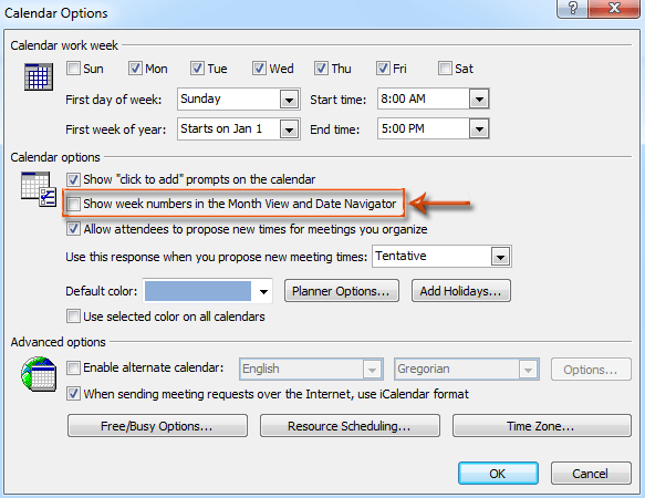 How To Put Week Numbers In Outlook 2010 DOS Geek - Adding Week Numbers To Outlook 2010 Calendar