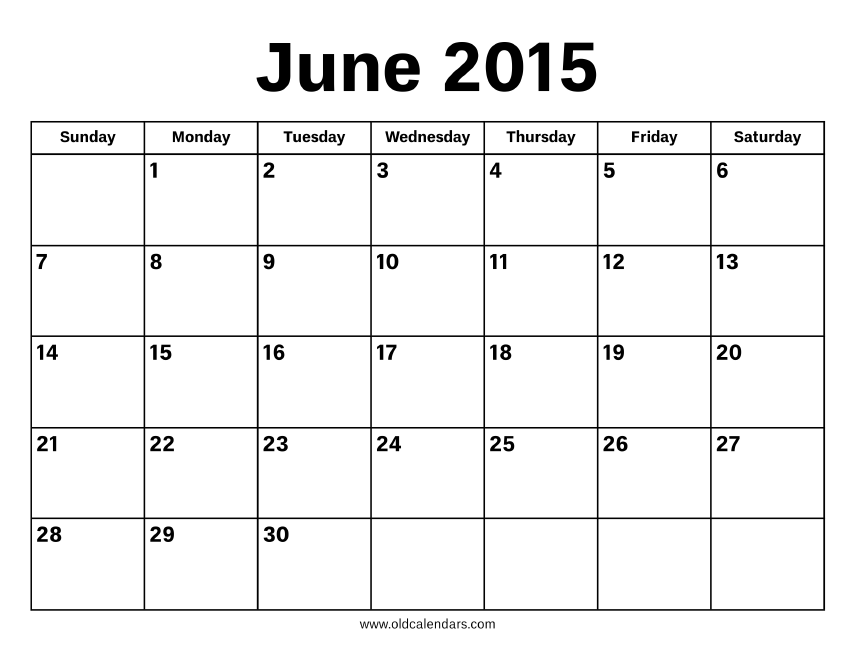 June 2015 Calendar Printable Old Calendars - June 2015 Calendar With Week Numbers