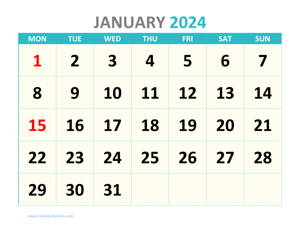 Large Print Free Printable 2024 Calendar Janet Linnell - Monthly Calendar With Week Numbers 2024