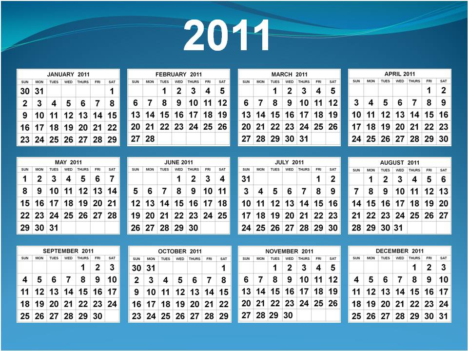 One Page Calendar 2011 Pdf Sanfiles - Calendar Week Numbers 2011