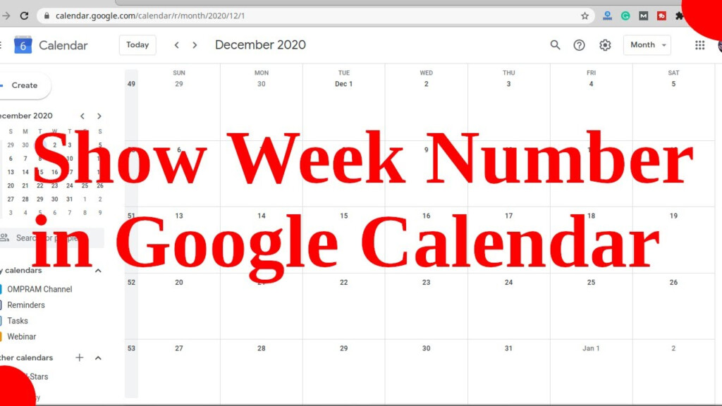 Show Week Number In Google Calendar YouTube - Google Calendar Week Numbers 2018